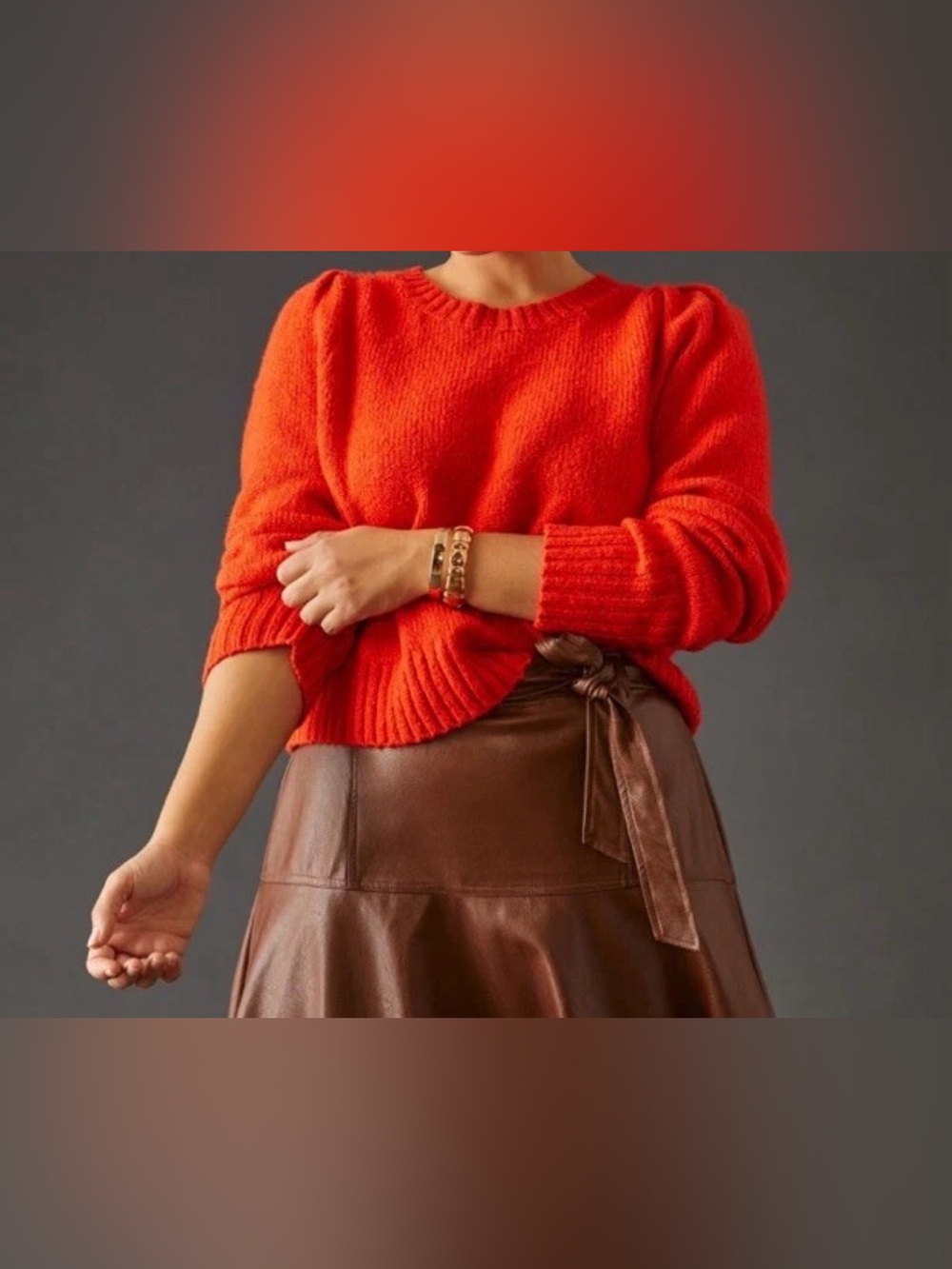 Anthropologie Maeve sweater is a vibrant red crewneck XX-small